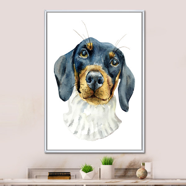 Winston Porter Sweepy The Dachshund Dog Print on Canvas Wayfair